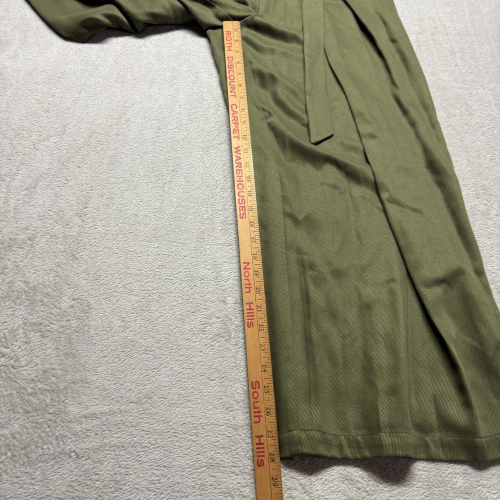EILEEN FISHER Wide-Leg Pants Womens 12 Heavy Tencel Twill Olive Green $275 MSRP - Picture 9 of 12